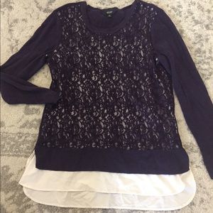 Vera Wang Purple layered sweater